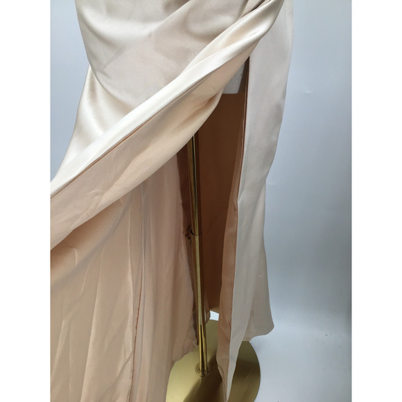 FORMAL PARTY 4 S champagne Cream Satin Lace Up Corset Formal Maxi Dress NEW B148 - Picture 3 of 9